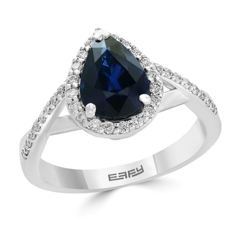 EFFY Sapphire & Diamond Ring in 14k White Gold image number null