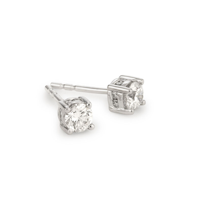 Lab Grown Diamond 1/2ctw Solitaire Stud Earrings in 14k White Gold image number null