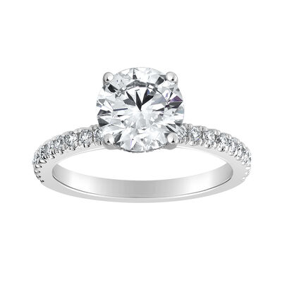 Brilliant-Cut Lab Grown 2 3/8ctw. Hidden Halo Collar Engagement Ring in 14k White Gold