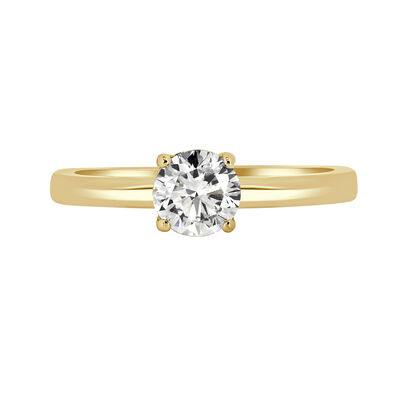 Brilliant-Cut 1ct. Hidden Halo Lab Grown EF VS Diamond Engagement Ring Setting in 14k Yellow Gold