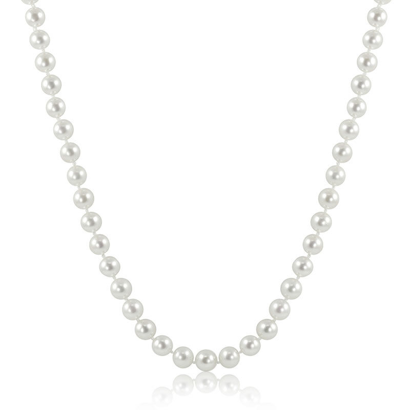 Akoya 7-7.5mm Pearl Strand 18" with 14k White Gold Clasp image number null