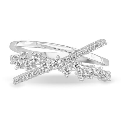 Diamond .50ctw. Bypass Fashion Ring in 10k White Gold