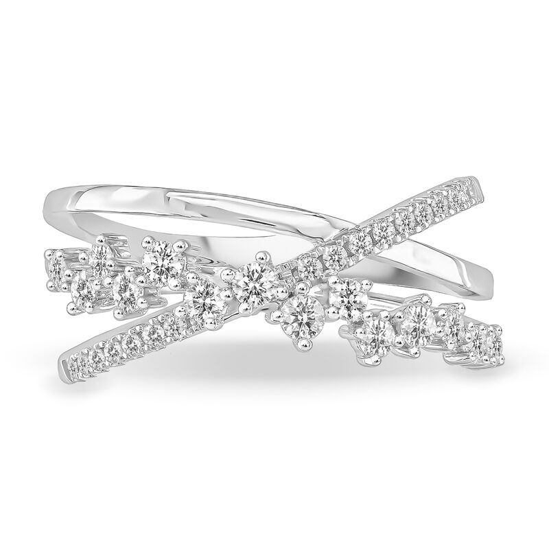 Diamond .50ctw. Bypass Fashion Ring in 10k White Gold image number null