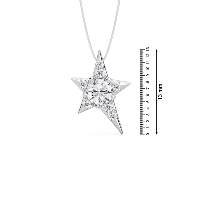 Lab Grown Diamond Star Pendant in 10k White Gold image number null