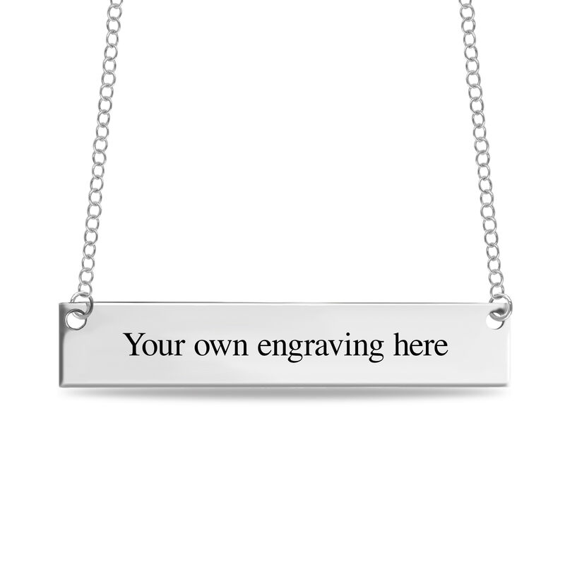 Handwriting Horizontal Bar Necklace in Sterling Silver image number null