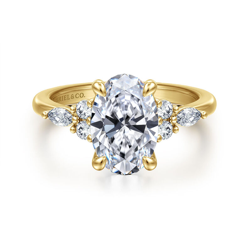 Gabriel & Co. "Avah" Marquise and Round Accent 14k Yellow Gold Diamond Ring Setting ER16125O8Y44JJ image number null