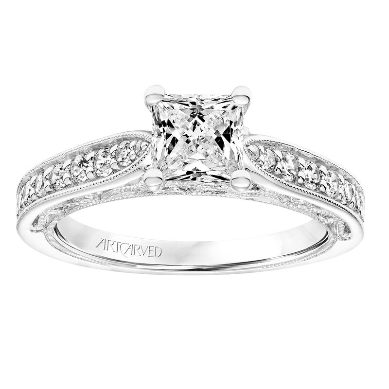 Blanche. ArtCarved Diamond Semi-Mount in 14k White Gold image number null