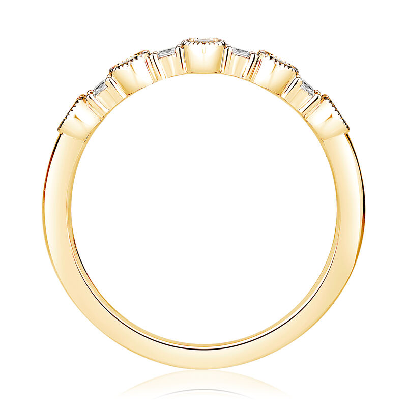 Lab Grown Diamond 1/4ctw. Milgrain Anniversary Ring in 14k Yellow Gold image number null