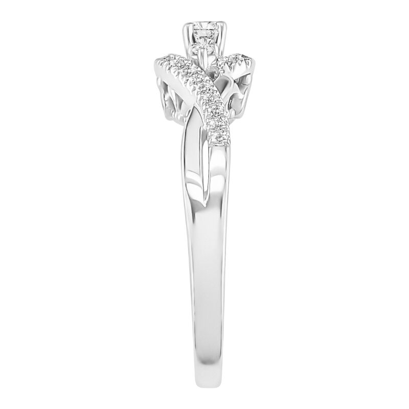 JK Crown Brilliant-Cut 1/3ctw Promise Ring in 10k White Gold image number null