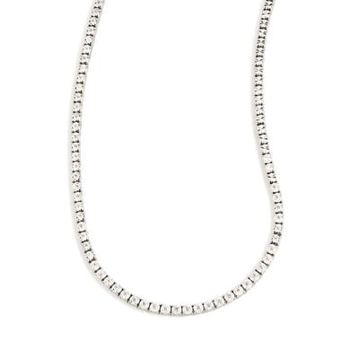 Shy Creation 0.95ctw. Diamond Tennis Necklace in 14k White Gold