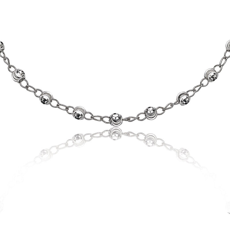 Moon Bead Choker Necklace in Sterling Silver image number null