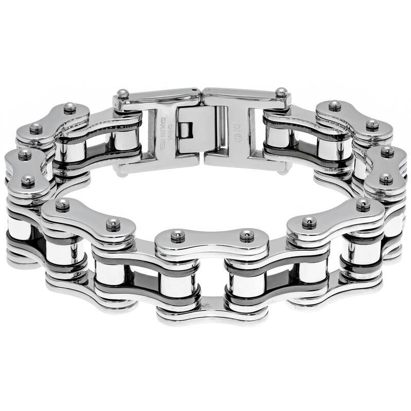 Men's Stainless Steel Motorcycle Chain Bracelet image number null