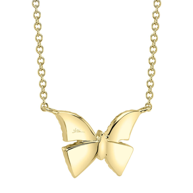 Shy Creation 15ctw. Diamond Butterfly Necklace in 14k Yellow Gold image number null