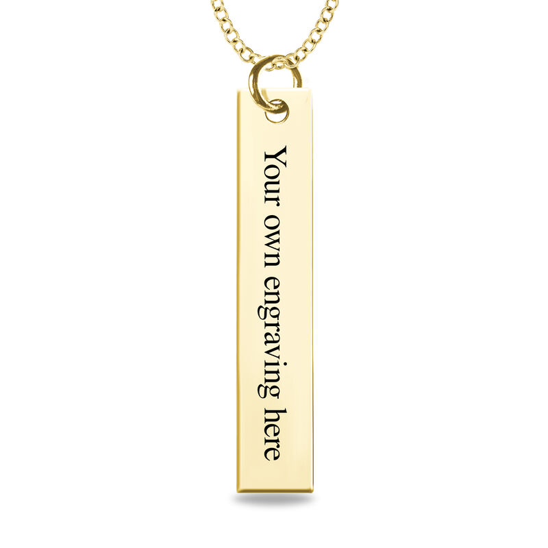 Handwriting Vertical Bar Pendant in 10k Yellow Gold image number null