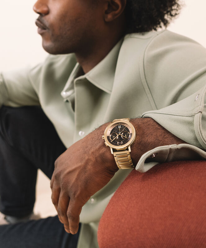 Movado Men's BOLD Evolution 2.0 Chronograph Brown Skeleton Yellow IP 42mm Watch 3601265 image number null