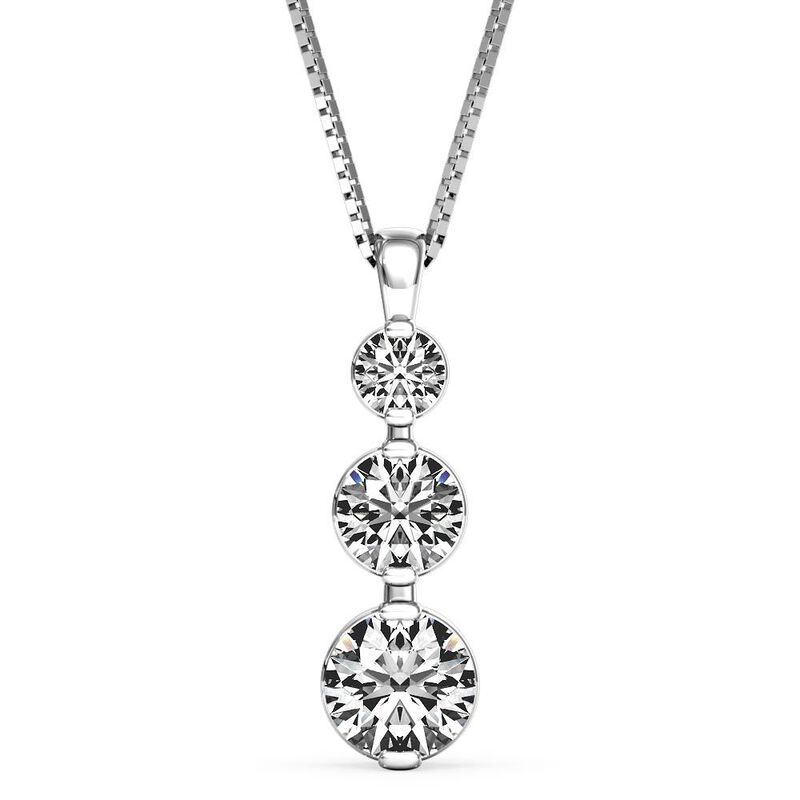 Diamond 0.40ctw. 3-Stone Pendant in 14k White Gold image number null