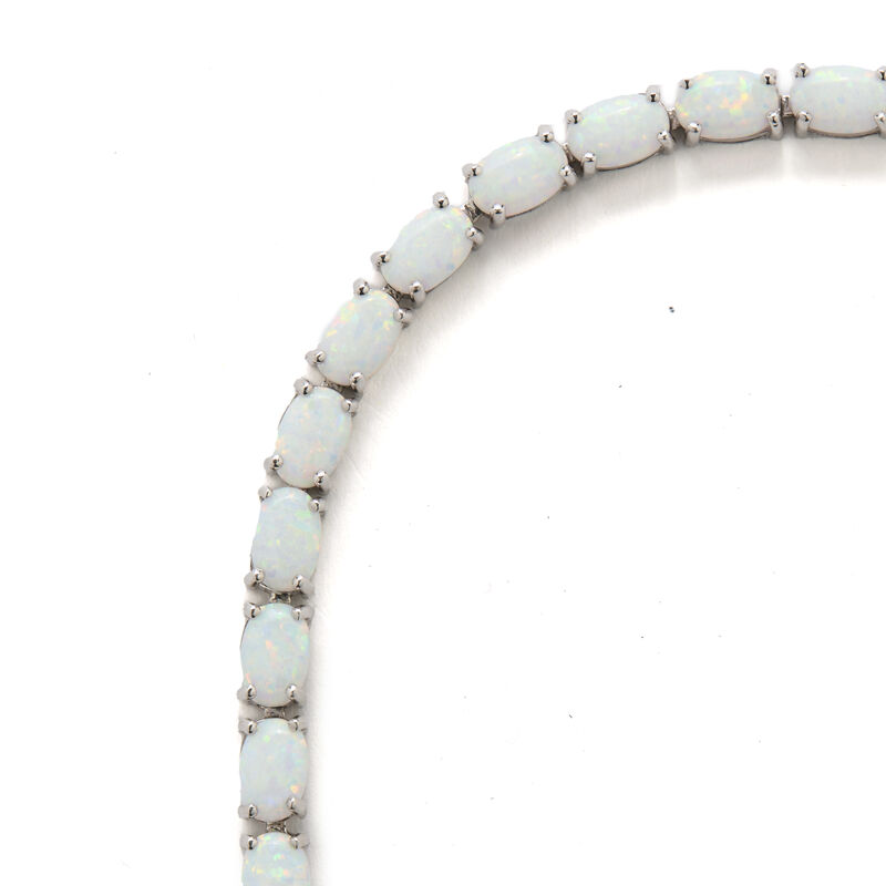 Opal Oval Tennis Sterling Silver Bracelet image number null