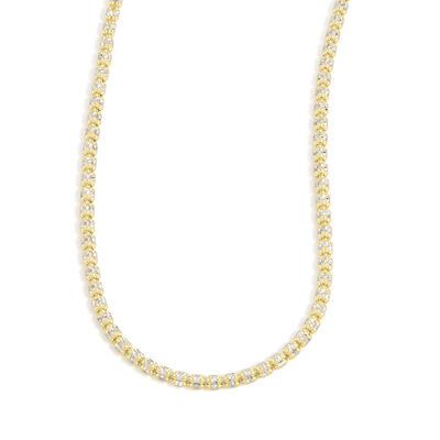 Textured Iced Chain 20" in 14k Two-Tone Gold (2.74mm)