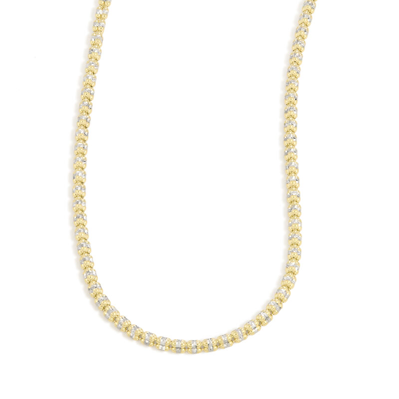 Textured Iced Chain 20" in 14k Two-Tone Gold (2.74mm) image number null