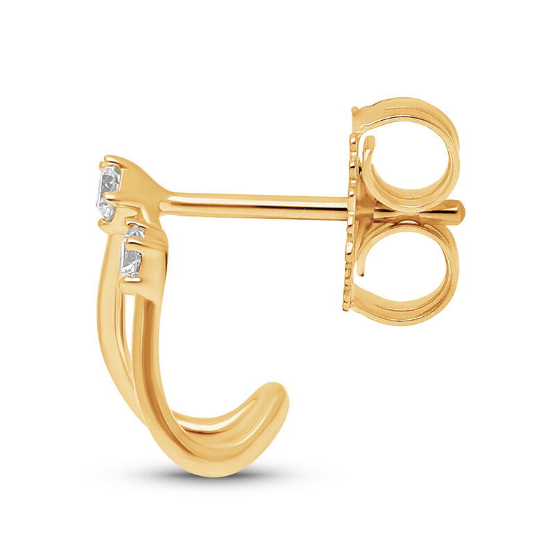Brilliant-Cut .14ctw. Diamond Huggie Studs in 14k Yellow Gold image number null