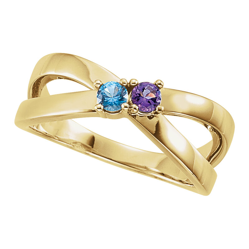 2-Stone Split Shank Family Ring in 14k Yellow Gold image number null