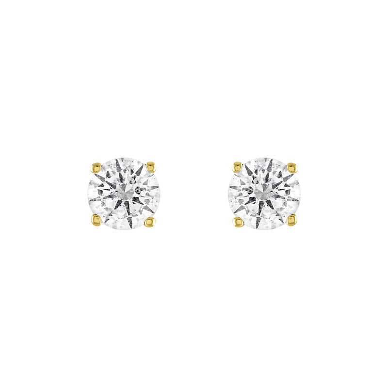 Brilliant-Cut 1/2tw. HI I2 Diamond Stud Earrings in 14k Yellow Gold image number null