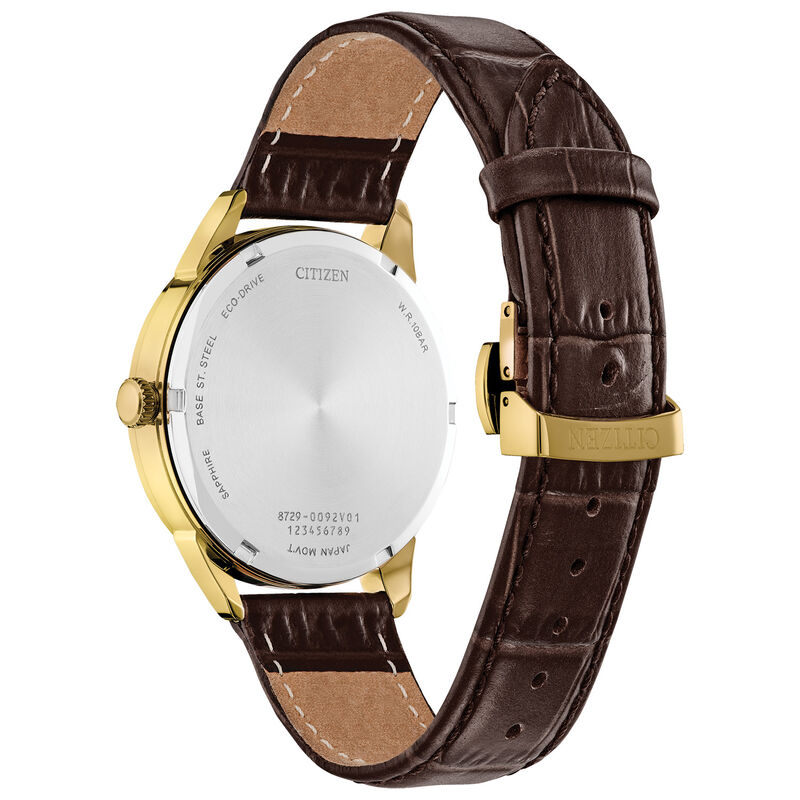 Citizen GTS Classic Multifunction GP White Dial Brown Leather Strap 40mm Watch in Stainless Steel BU2112-06E image number null