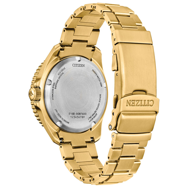 Citizen Men's Promaster Dive Eco Drive Green Dial Gold Tone Stainless Steel 41mm Watch BN0262-59W image number null