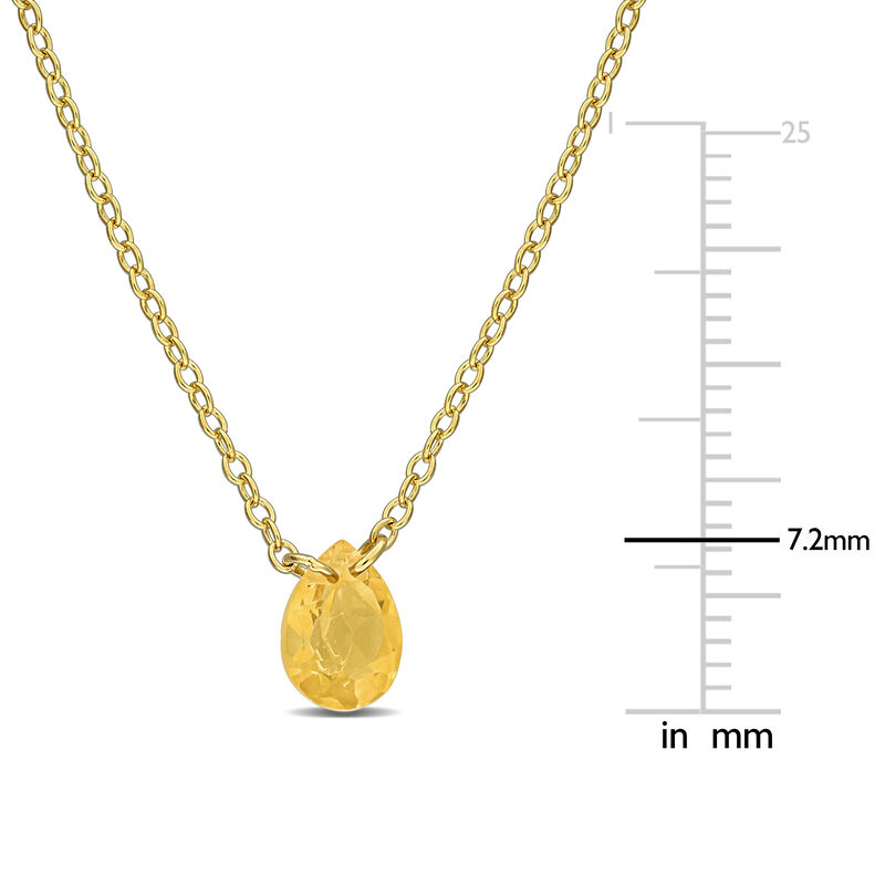 Citrine Pear Necklace in Gold Plated image number null