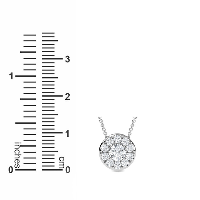 Brilliant-Cut 7/8ctw. Lab Grown Diamond Halo Pendant in 14k White Gold image number null