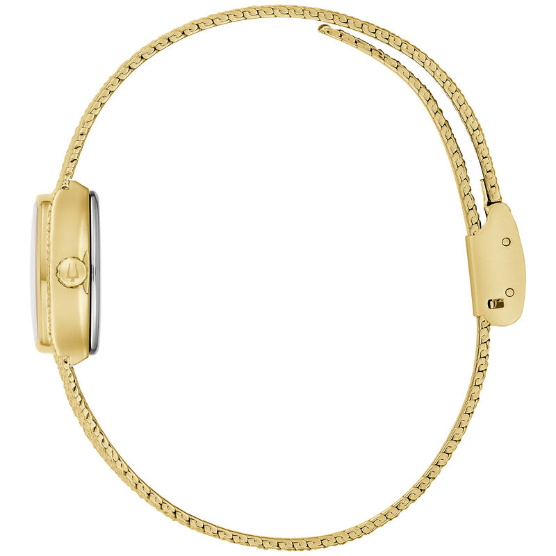 Bulova Ladies Goddess of Time Green-Tone Dial Gold-Tone Stainless Steel 30mm Watch 97L184 image number null