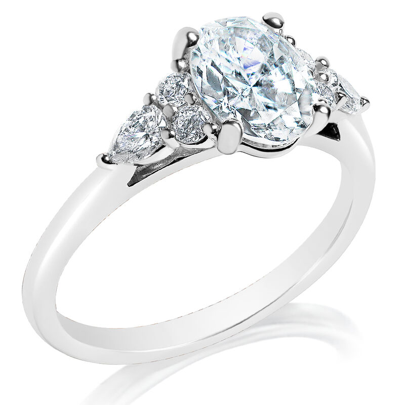 Kali. 1/3ctw. Diamond Engagement Ring Setting in 14k White Gold image number null