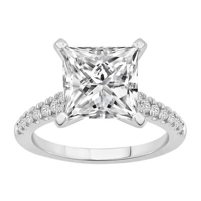 Princess-Cut Lab Grown 4 1/4ctw. Diamond Split Shank Engagement Ring in 14k white Gold