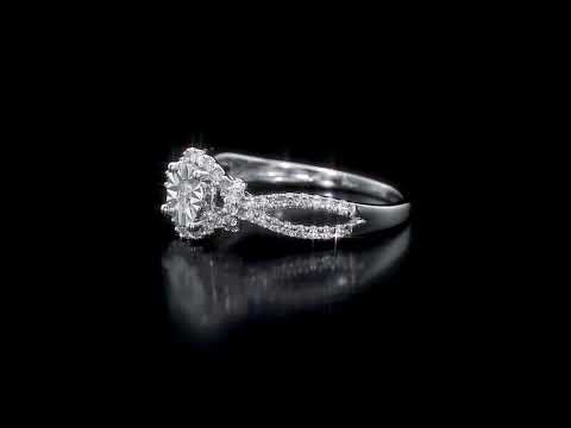 Diamond Crossover Engagement Ring 1/3ctw in Sterling Silver image number null