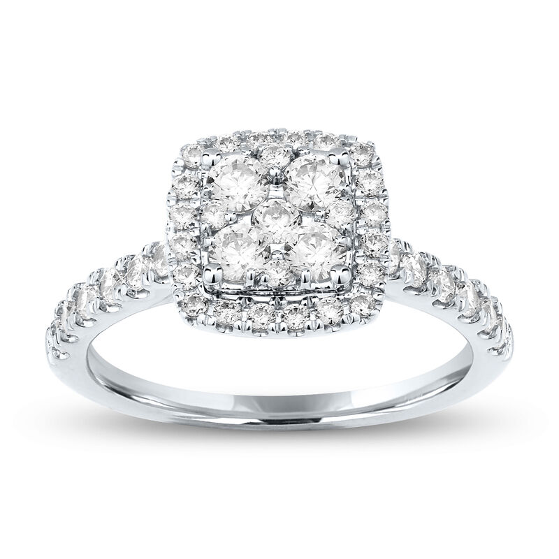 Indigo. Diamond 1ctw. Composite Engagement Ring in 10k White Gold image number null