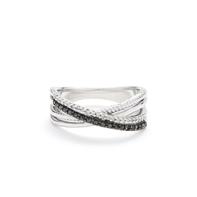 Brilliant-Cut 0.25ctw. Diamond Crossover Ring in Sterling Silver