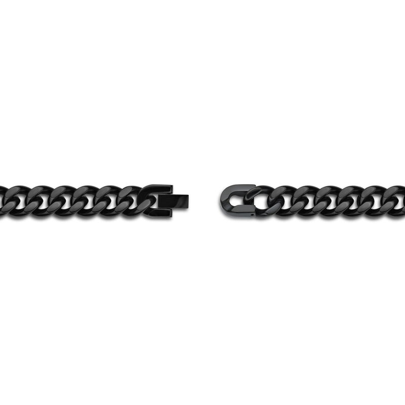 Men's Curb 24" Chain 3mm in Black Plated Stainless Steel image number null