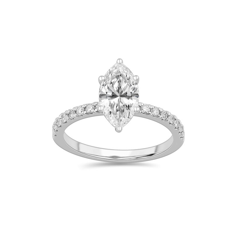 Marquise-Cut Lab Grown 1 3/4ctw. Diamond Classic Engagement Ring in 14k White Gold image number null