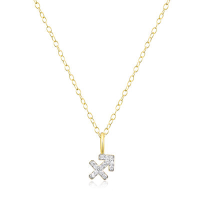 Lab Grown Diamond Sagittarius Constellation Pendant Necklace in 14k Yellow Gold Plated Sterling Silver