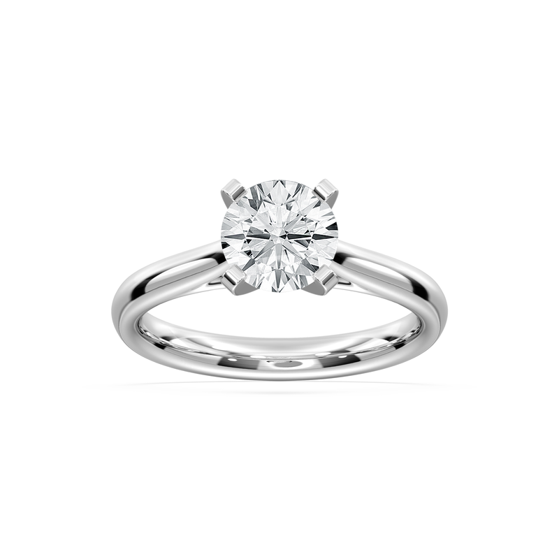Round Lab Grown Diamond 1 1/2ctw. Cathedral Solitaire Engagement Ring in 14k White Gold image number null