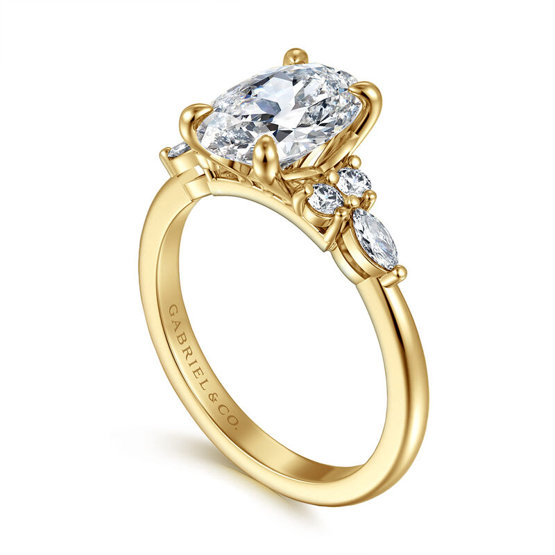 Gabriel & Co. "Avah" Marquise and Round Accent 14k Yellow Gold Diamond Ring Setting ER16125O8Y44JJ image number null