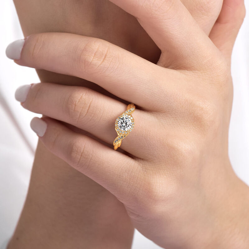 Gabriel & Co. "Shae" Vintage Halo 14k Yellow Gold Diamond Ring Setting ER11828R3Y44JJ image number null