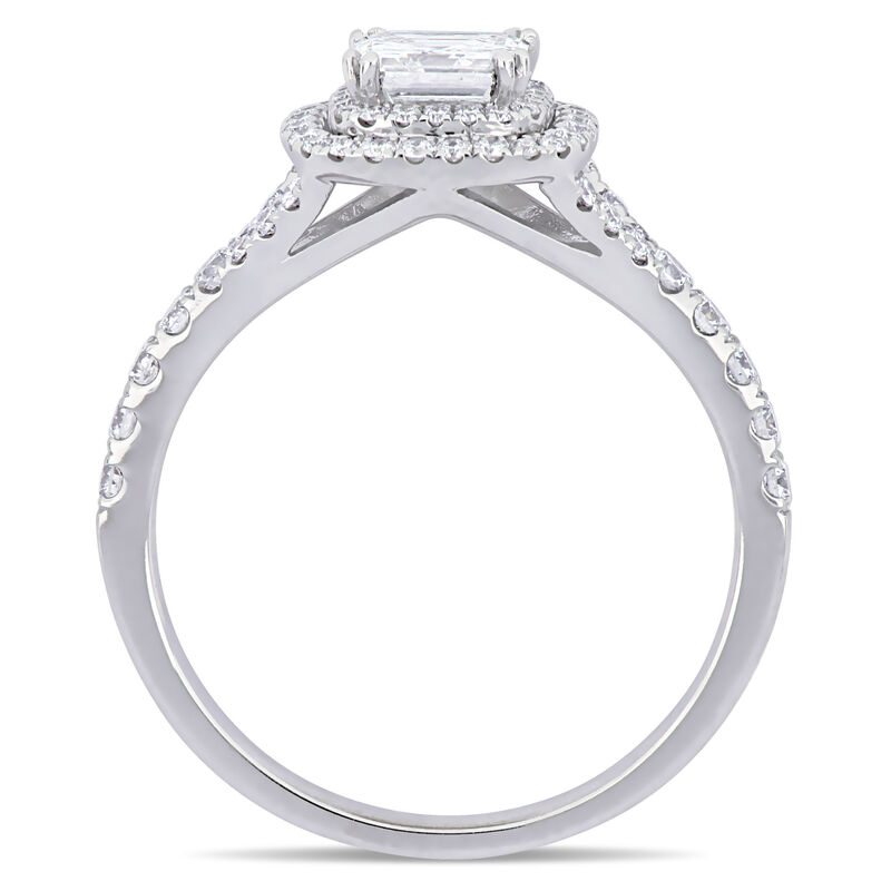 Asscher-Cut 1 1/5ctw. Diamond Halo Engagement Ring in 14k White Gold image number null