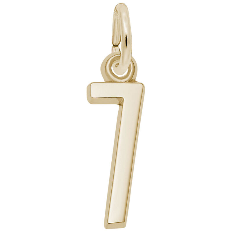 Number 7 Charm in 14k Yellow Gold image number null