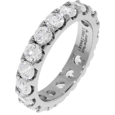 Round Prong Set 3ctw. Eternity Band in 14K White Gold (GH, SI2)