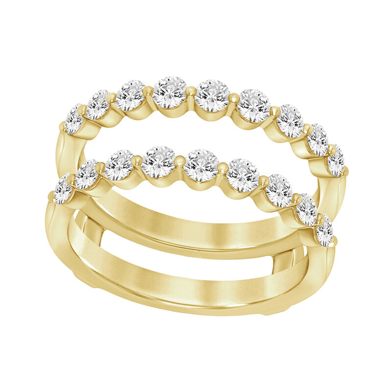 Brilliant-Cut Lab Grown 1ctw. Diamond Shared Prong Insert Ring in 14k Yellow Gold image number null