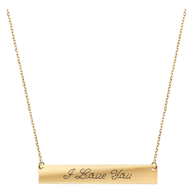 Gold Bar Engravable Necklace in 14k Yellow image number null