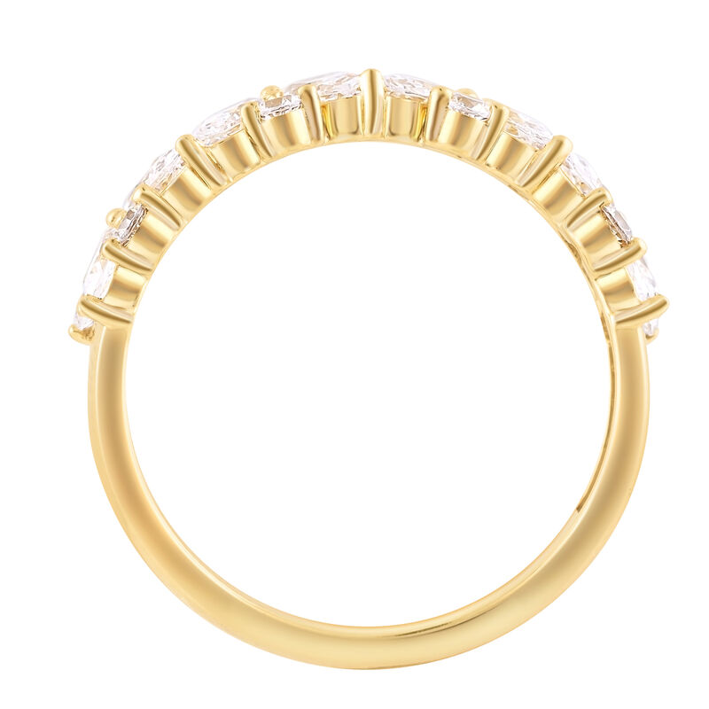 Marquise & Brilliant-Cut Lab Grown 1ctw. Diamond Diagonal Anniversary Band in 14k Yellow Gold image number null