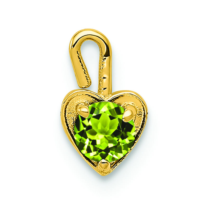 August Synthetic Birthstone Heart Charm in 14k Yellow Gold image number null