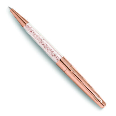 Rose-tone Clear Crystal Filled Ballpoint Pen